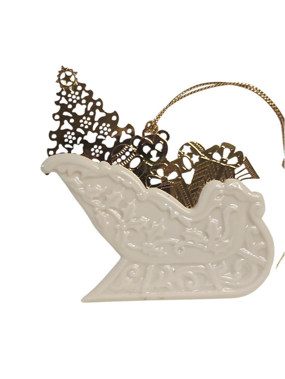 Lenox 1995 Ornament Ivory Porcelain Sleigh